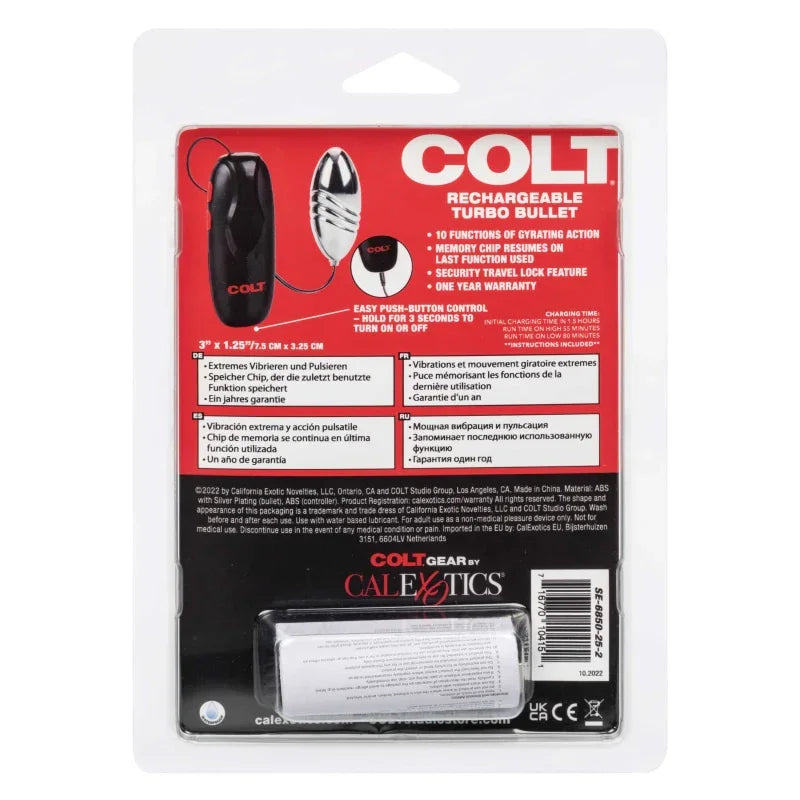 Colt Rechargeable Turbo Bullet - Silver - MyPleasure