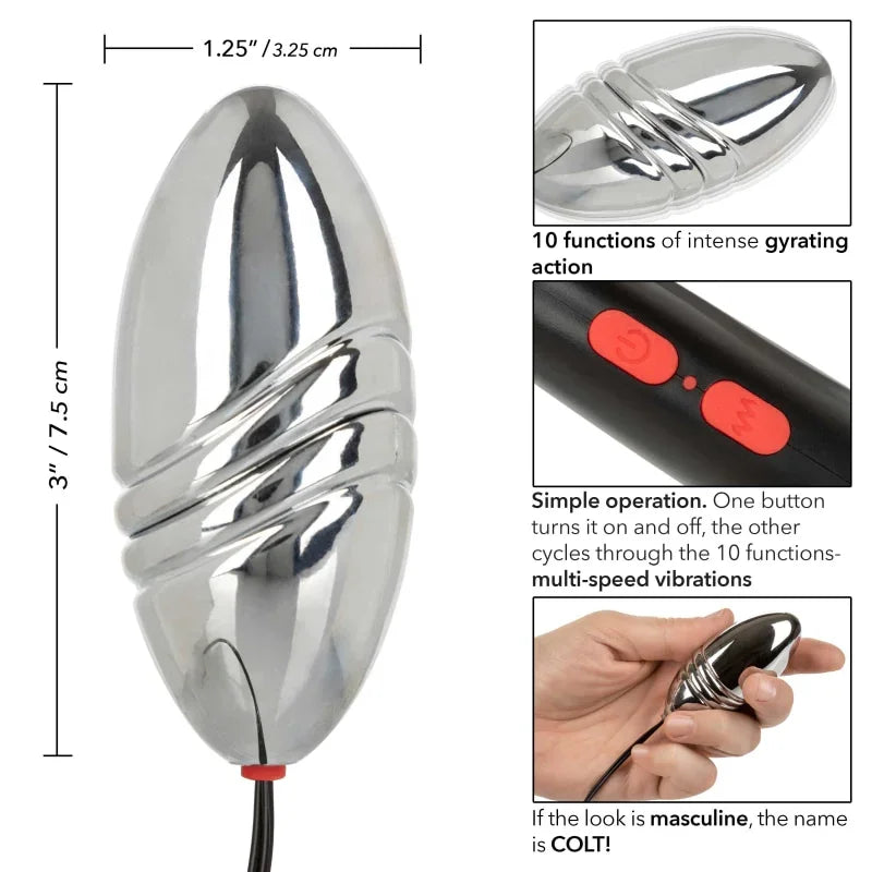 Colt Rechargeable Turbo Bullet - Silver - MyPleasure