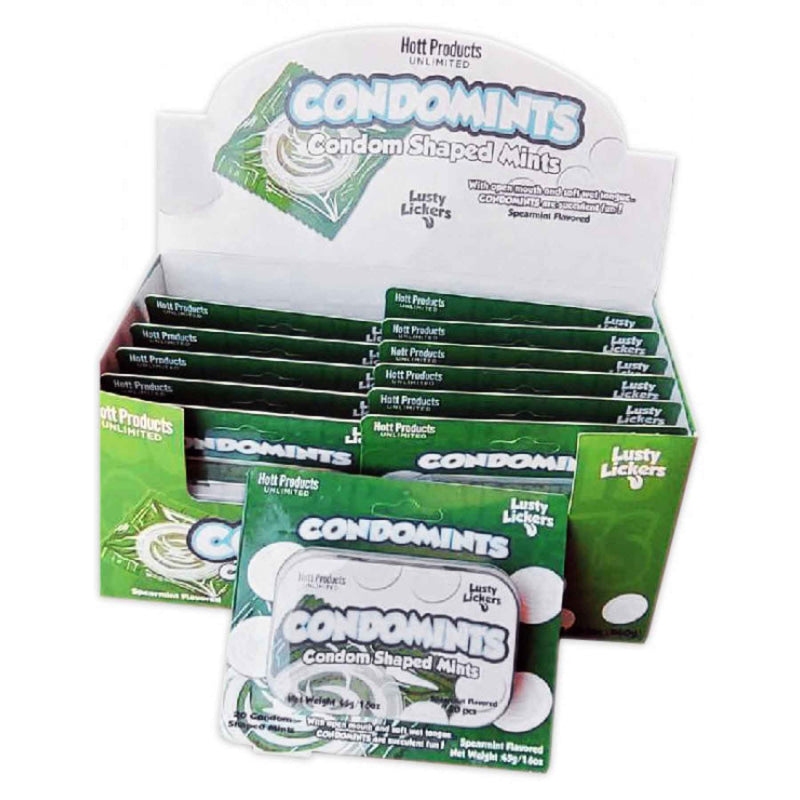 Condomints Spearmints Flavor Condoms Shaped Mints Display