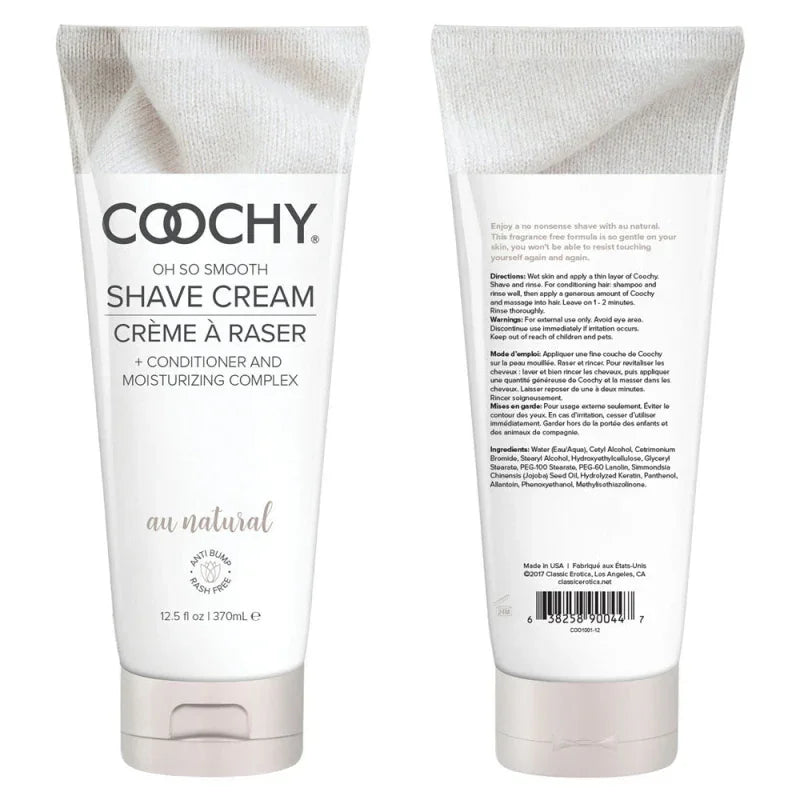 Coochy Shave Cream Au Natural 12.5 Fl. Oz. - MyPleasure