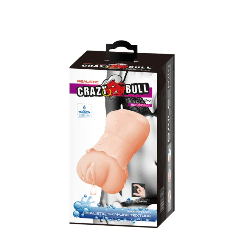 Crazy Bull No Lube Masturbator Sleeve - Realistic Pussy Skin-Like Texture - MyPleasure