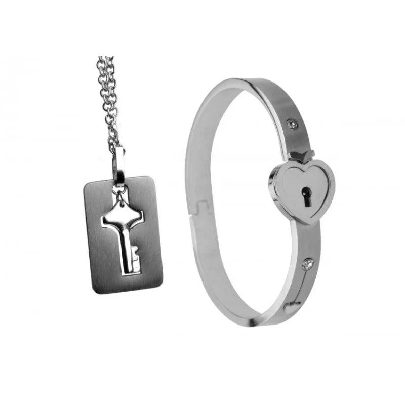 Cuffed Locking Bracelet and Key Necklace - MyPleasure