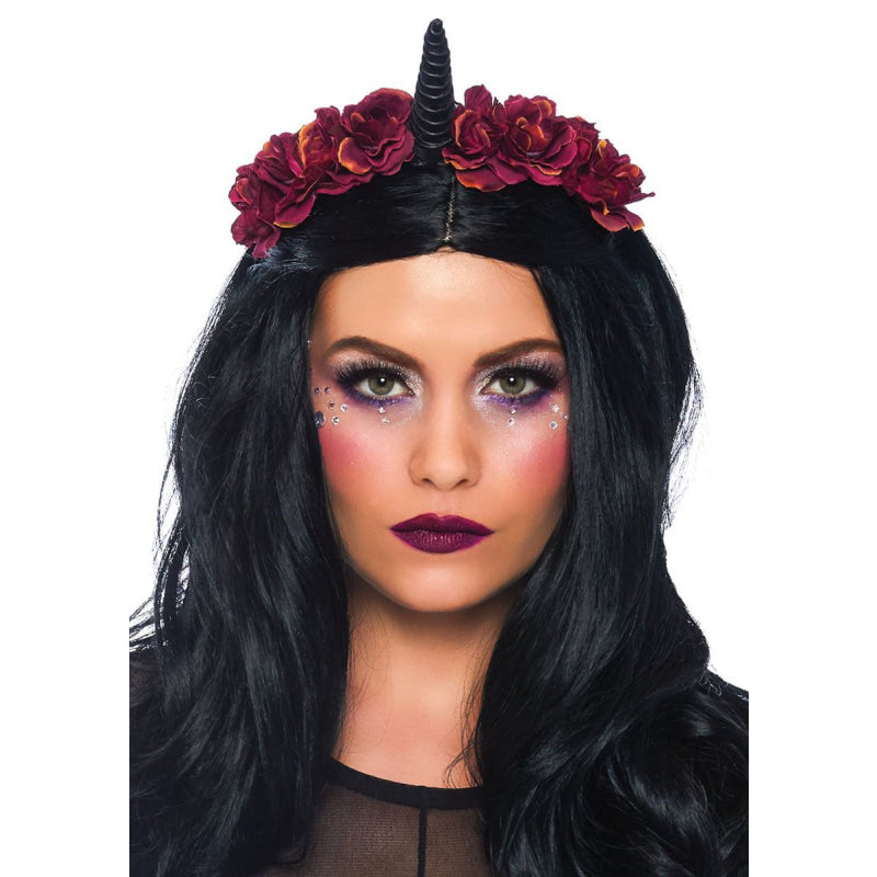 Dark Velvet Unicorn Flower Headband