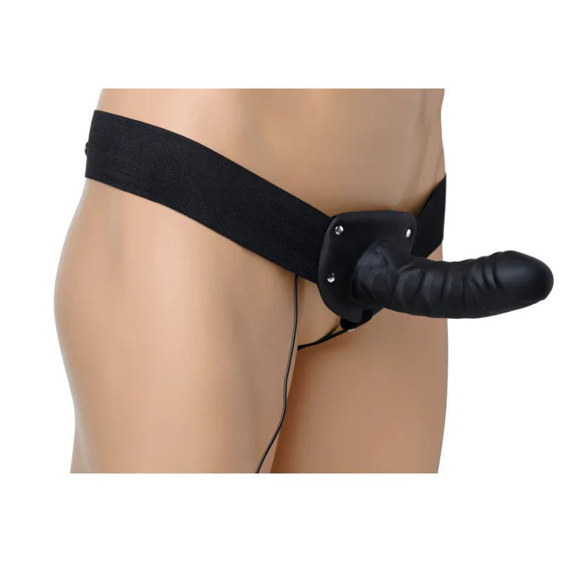 Deluxe Vibro Erection Assist Hollow Silicone Strap-On - MyPleasure