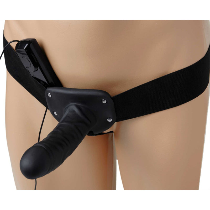 Deluxe Vibro Erection Assist Hollow Silicone  Strap-On