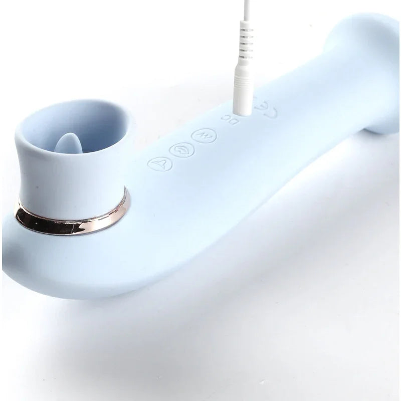 Destiny 15-Function Rechargeable Vibrating - Suction Wand - Blue - MyPleasure
