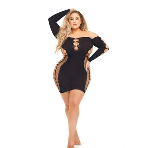 Diamond Drippin Dress - Queen Size - Black - MyPleasure