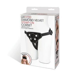 Diamond Velvet Strap-on Corset - Black - MyPleasure