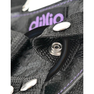 Dillio Purple - 6" Strap-on Suspender Harness Set - MyPleasure