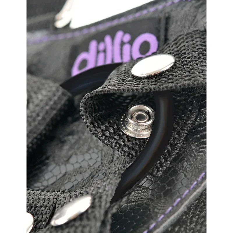 Dillio Purple - 6" Strap-on Suspender Harness Set - MyPleasure