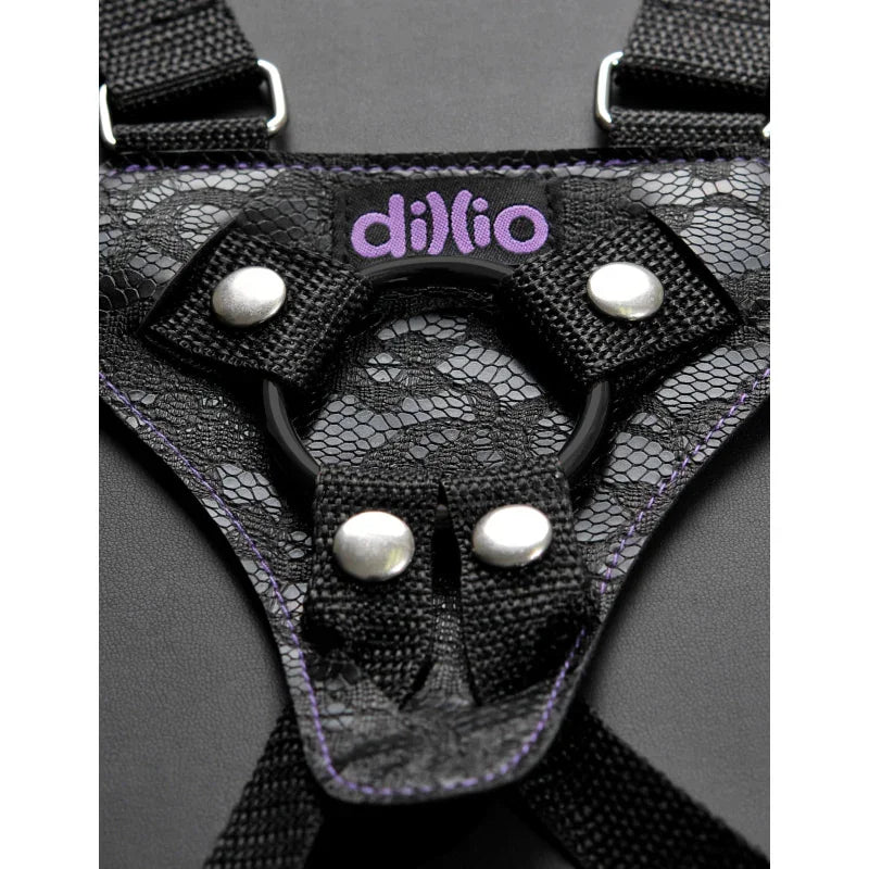 Dillio Purple - 6" Strap-on Suspender Harness Set - MyPleasure