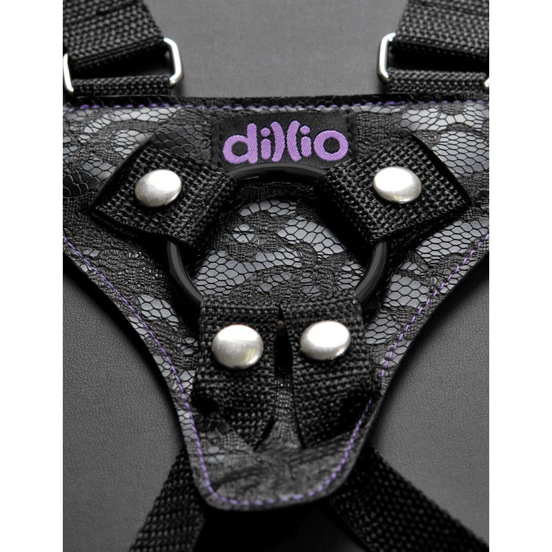 Dillio Purple - 6" Strap-on Suspender Harness Set