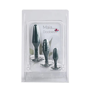 Doobies Pot Leaf Anal Trainer Silicone Set - Green - MyPleasure
