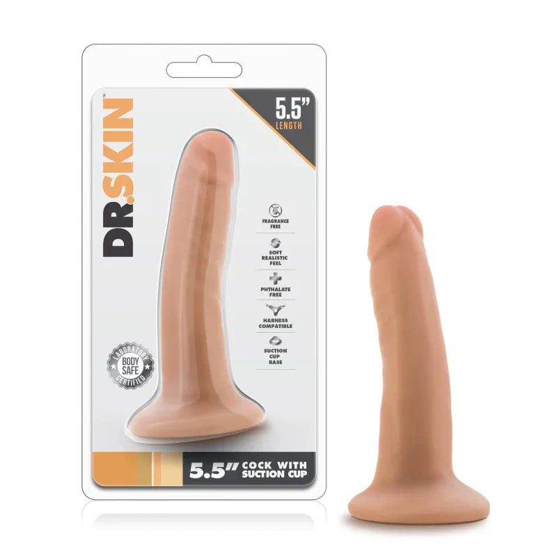 Dr. Skin - 5.5 Inch Cock With Suction Cup - Vanilla - MyPleasure