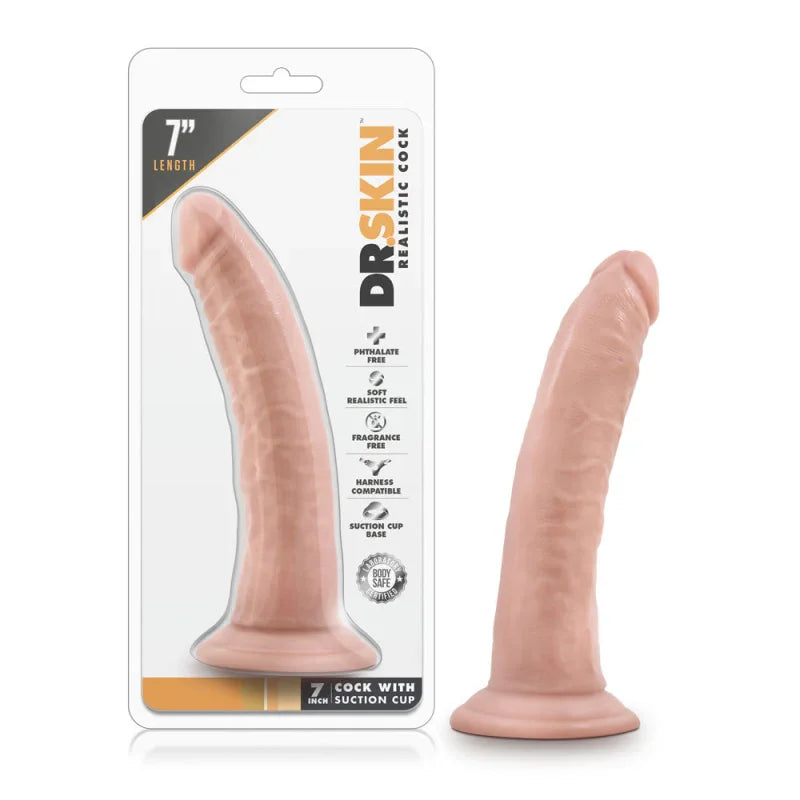Dr. Skin 7 Inch Cock W / Suction Cup - Vanilla - MyPleasure