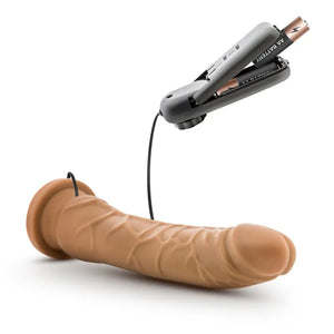 Dr. Skin - 8.5 Inch Vibrating Realistic Cock With Suction Cup - Mocha - MyPleasure