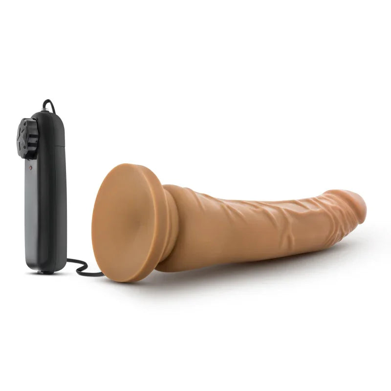 Dr. Skin - 8.5 Inch Vibrating Realistic Cock With Suction Cup - Mocha - MyPleasure