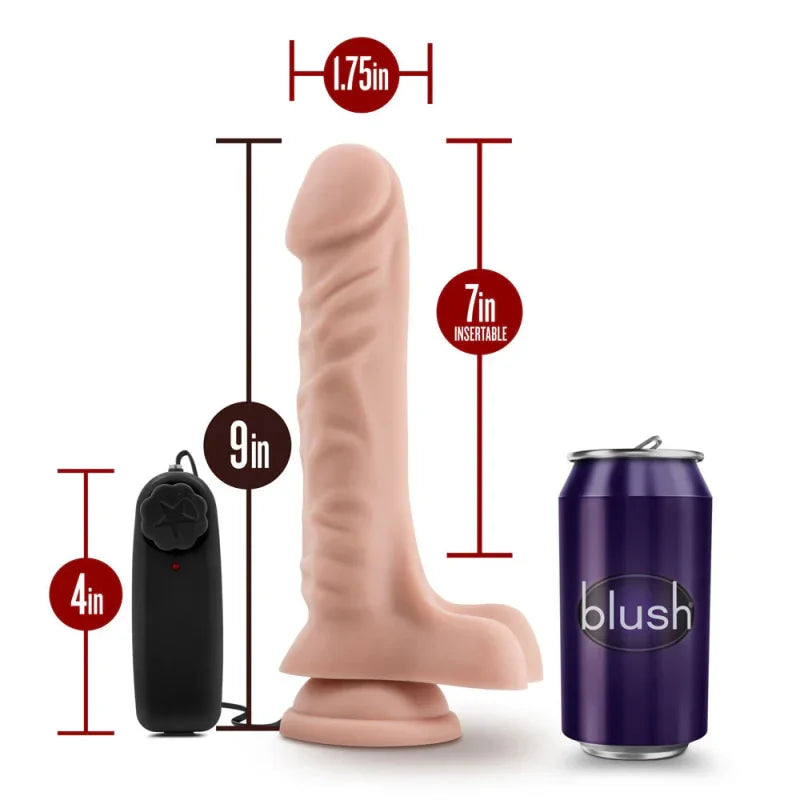 Dr. Skin - Dr. James - 9 Inch Vibrating Cock With Suction Cup - Vanilla - MyPleasure