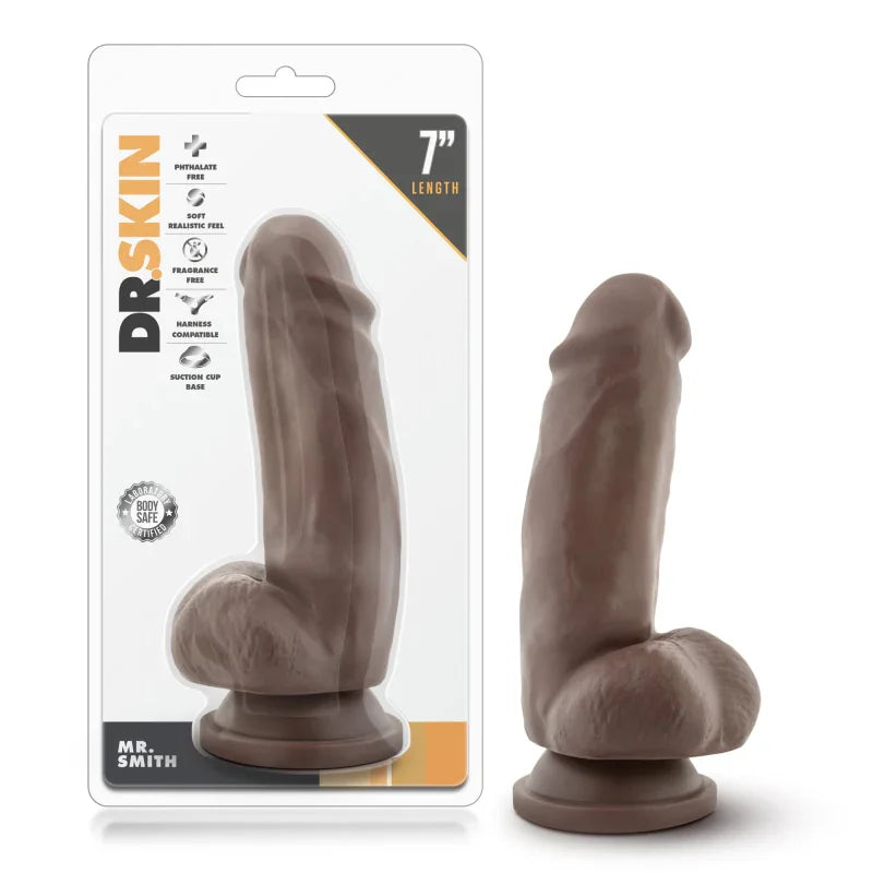 Dr. Skin - Mr. Smith 6" Dildo With Suction Cup - Chocolate