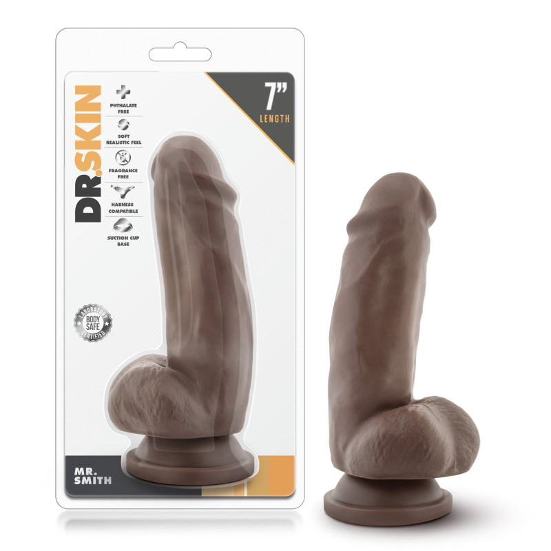 Dr. Skin - Mr. Smith 6" Dildo With Suction Cup -  Chocolate