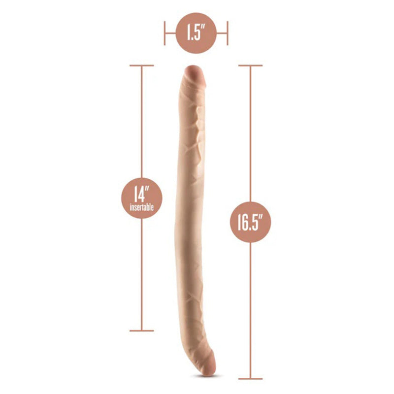 Dr. Skin Plus - 16.5  Posable Double Dong - Beige