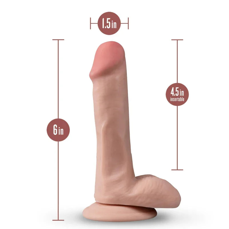 Dr. Skin Plus - 6 Inch Posable Dildo With Balls - Vanilla - MyPleasure