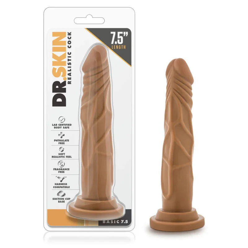Dr. Skin - Realistic Cock - Basic 7.5 - Mocha - MyPleasure