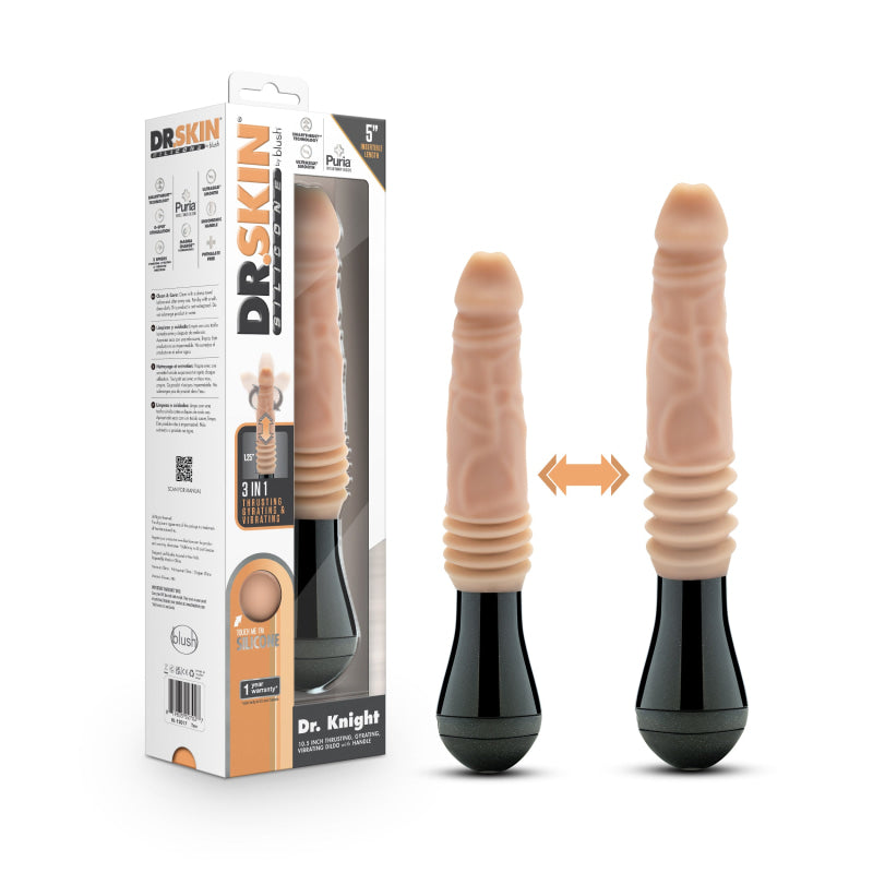 Dr. Skin Silicone - Dr. Knight - Thrusting  Gyrating Vibrating Dildo - Beige