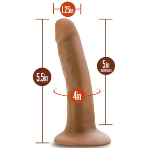 Dr. Skin Silicone - Dr. Lucas - 5 Inch Dong With Suction Cup - Mocha - MyPleasure