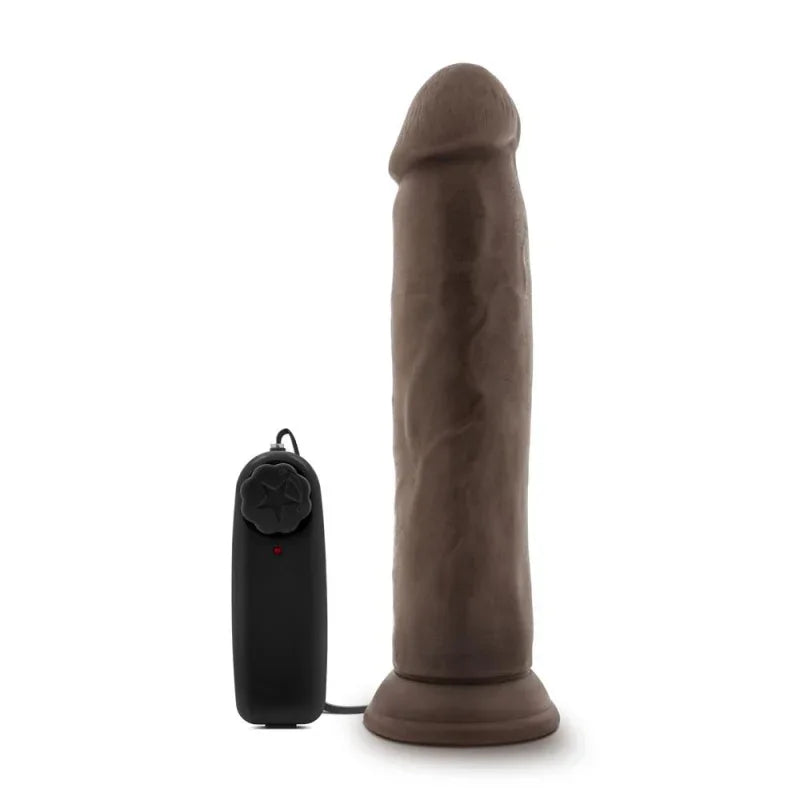Dr. Skin - Dr. Throb - 9.5 Inch Vibrating Realistic Cock With Suction Cup - Chocolate