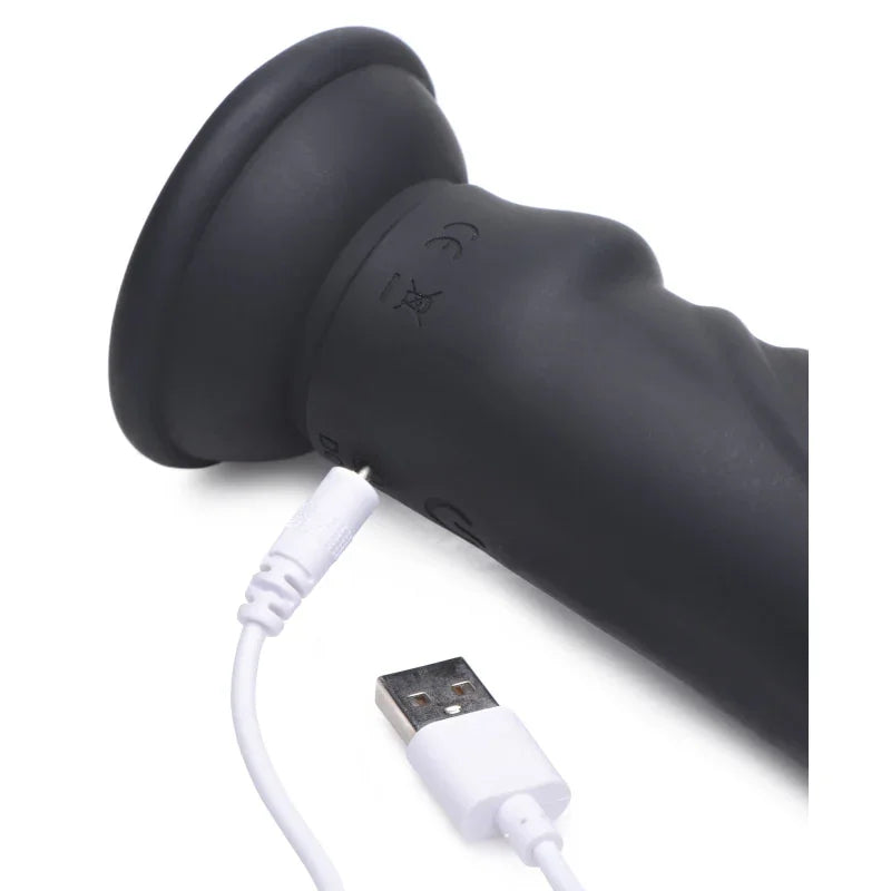 E-Stim and Vibrating Dildo With Remote - Black - MyPleasure