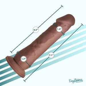 Easy Riders 7&quot; Silicone Dildo - Dark - MyPleasure