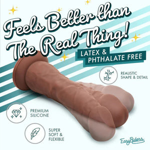 Easy Riders 7&quot; Silicone Dildo - Dark - MyPleasure