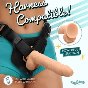 Easy Riders 7&quot; Silicone Dildo With Balls - Light - MyPleasure