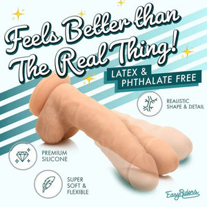 Easy Riders 7&quot; Silicone Dildo With Balls - Light - MyPleasure