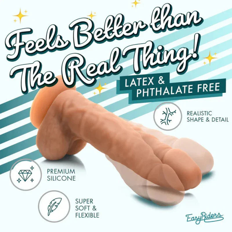 Easy Riders 7&quot; Silicone Dildo With Balls - Medium - MyPleasure
