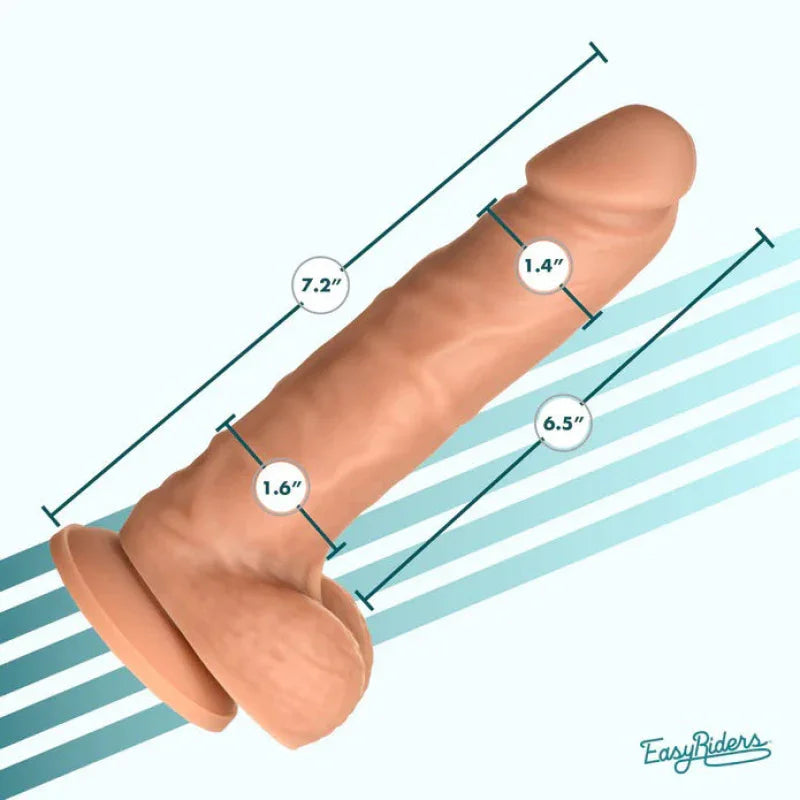 Easy Riders 7&quot; Silicone Dildo With Balls - Medium - MyPleasure