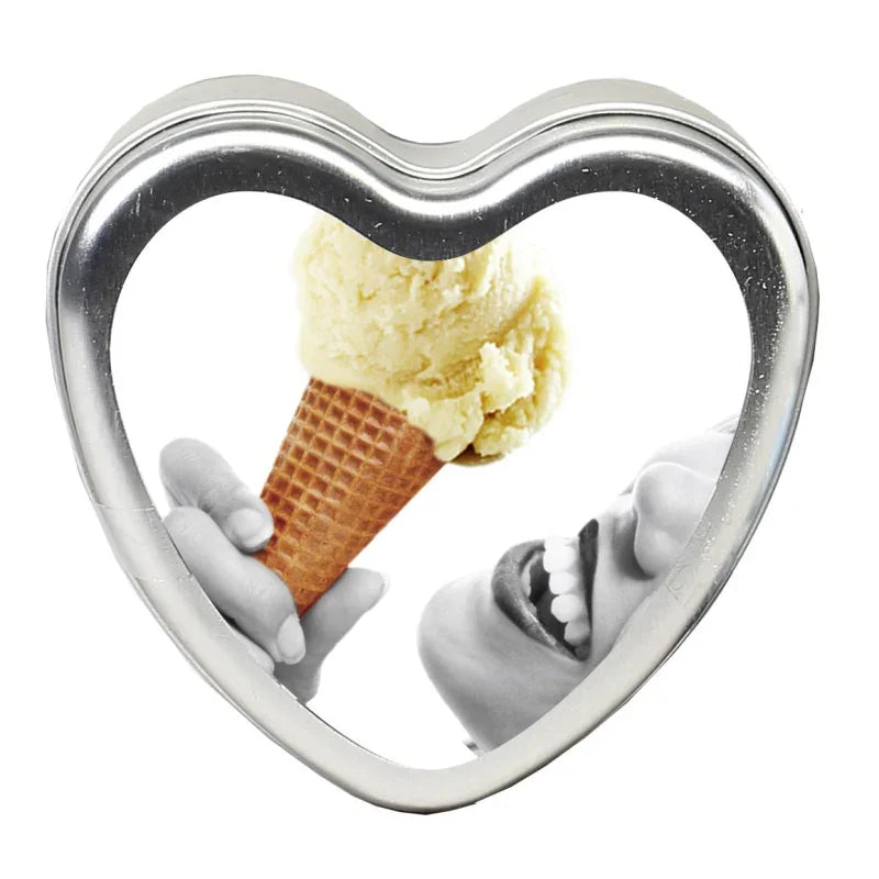 Edible Heart Candle - Vanilla - 4 Oz. - MyPleasure