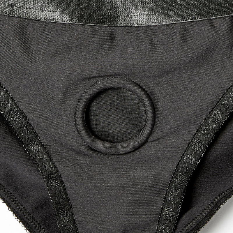 Em. Ex. Active Harness Wear Crotchless Silhouette - Black - Large