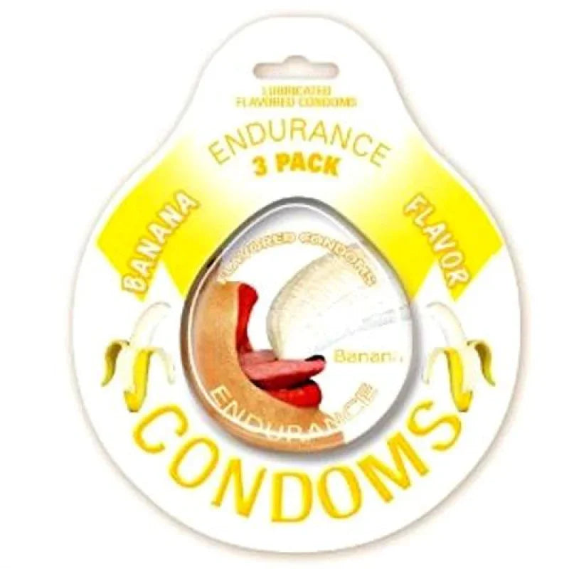 Endurance Condoms - Banana - 3 Pack - MyPleasure