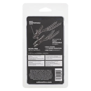 Euphoria Collection Chain Nipple Clamps - Black - MyPleasure