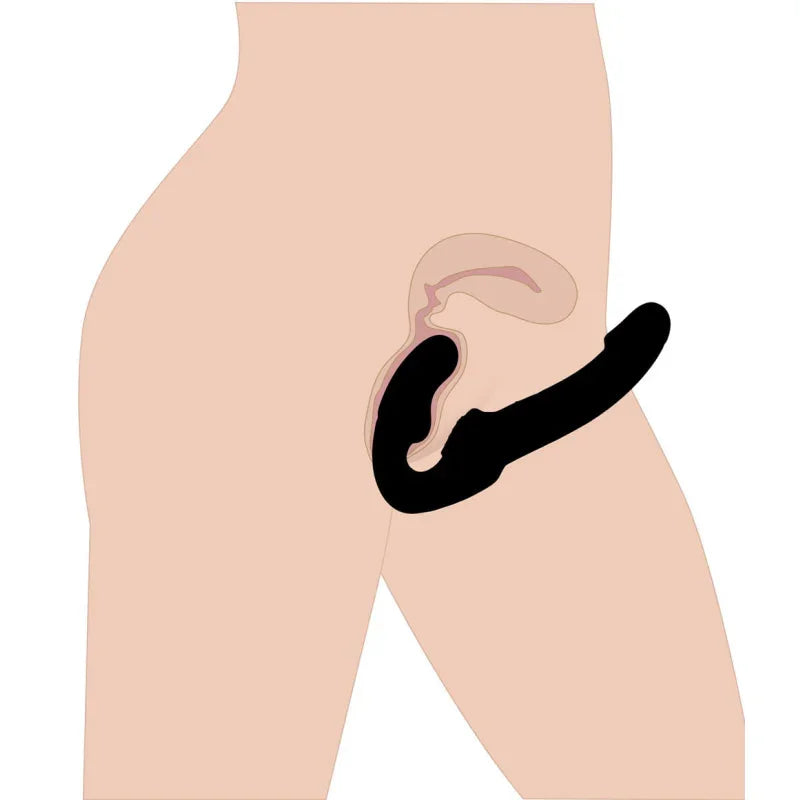 Evoke Rechargeable Vibrating Silicone Strapless Strap on - Black - MyPleasure