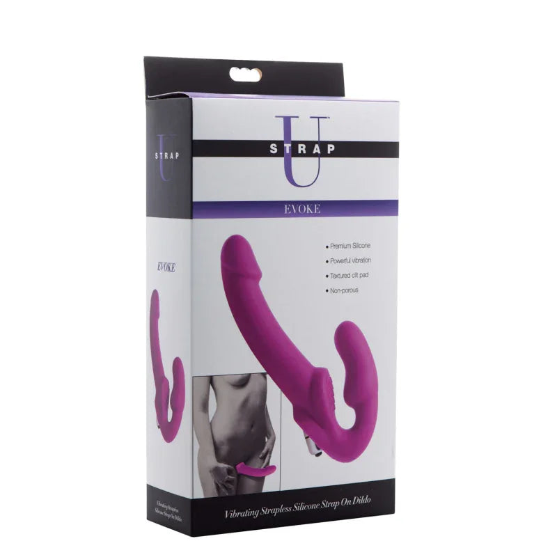 Evoke Vibrating Strapless Silicone Strap-on Dildo - MyPleasure