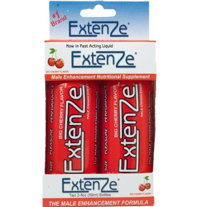 Extenze Male Enhancement Shooters - 2 Ct. - Big Cherry Flavor - 2 Fl Oz