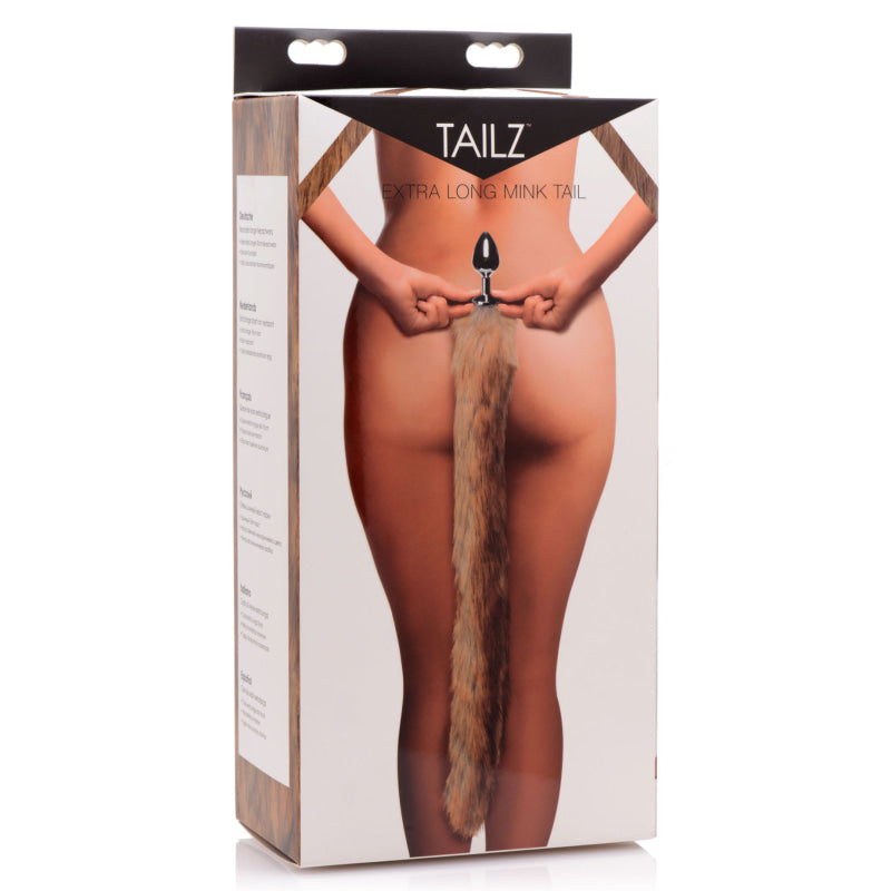 Extra Long Mink Tail Metal Anal Plug