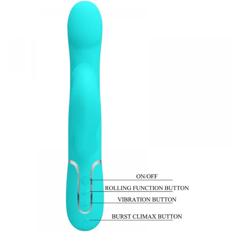 Falin Rabbit Vibrator Pearls - Turquoise - MyPleasure