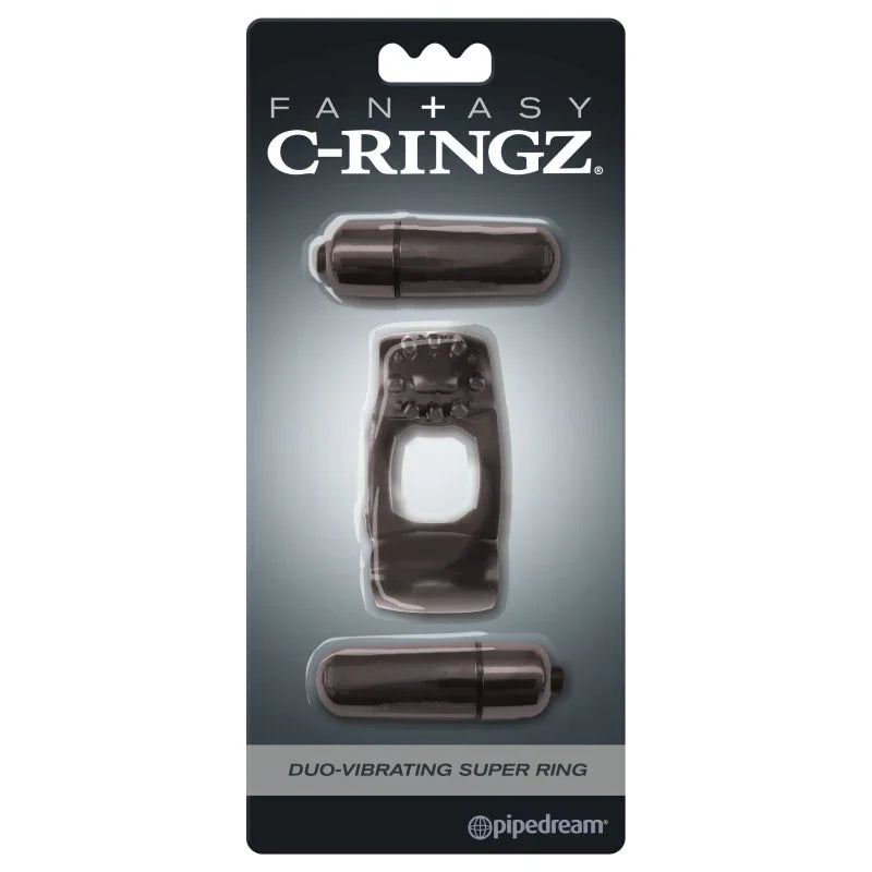Fantasy C-Ringz Duo-Vibrating Super Ring Black - MyPleasure