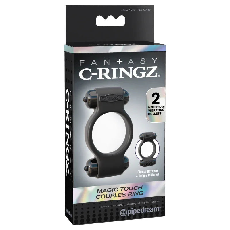 Fantasy C-Ringz Magic Touch Couples Ring - Black - MyPleasure