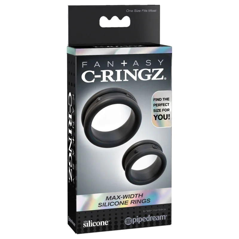 Fantasy C-Ringz Max Width Silicone Rings - Black - MyPleasure