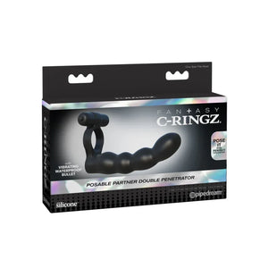 Fantasy C-Ringz Posable Partner Double Penetrator - Black - MyPleasure